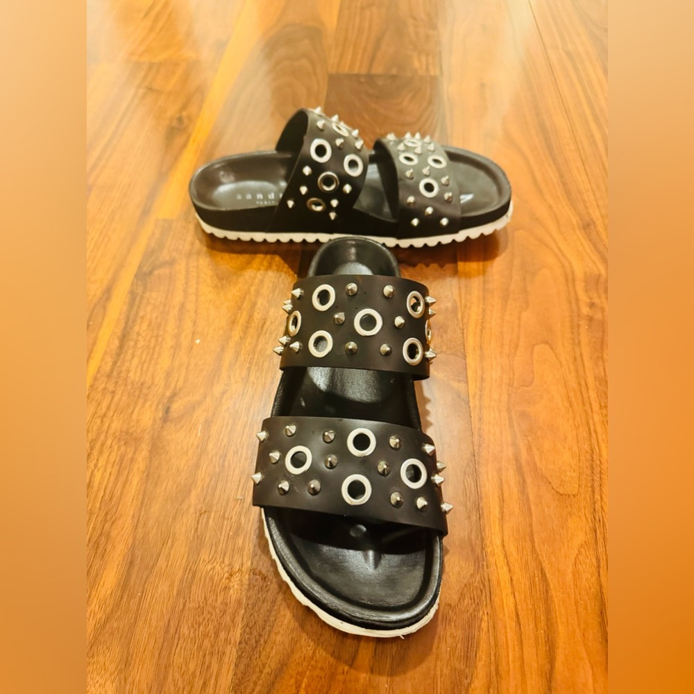 Sandro Flat Studded Slides
